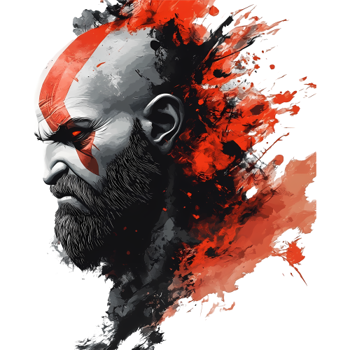 Kratos God of War Game Design Fabric DTF - Custom Printing - Product Image