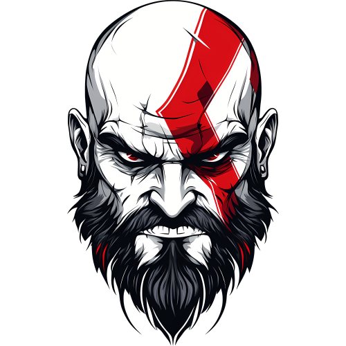 Kratos God of War custom DTF printed fabric with game design elements