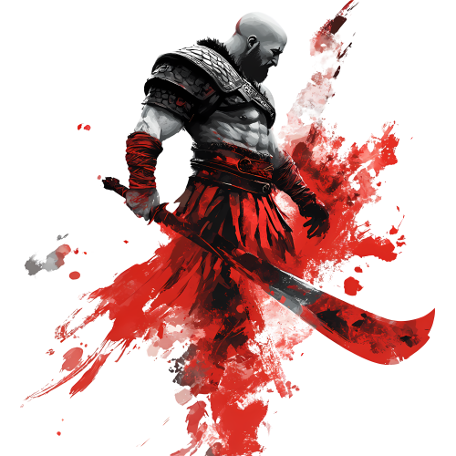 Sword War Kratos - DTF Printing Custom Game Fabric Design