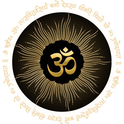 Black Yellow Minimal Illustrative Om product with DTF transfers and custom printing