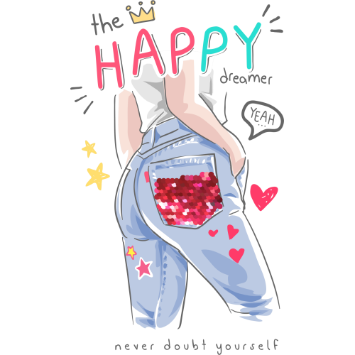Custom UVDTF Ink Transfer Sticker Print for Girls - THE HAPPY GIRL
