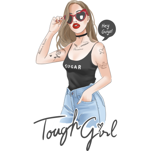 UVDTF ink transfer sticker printing service for girls at TOUGH GIRL
