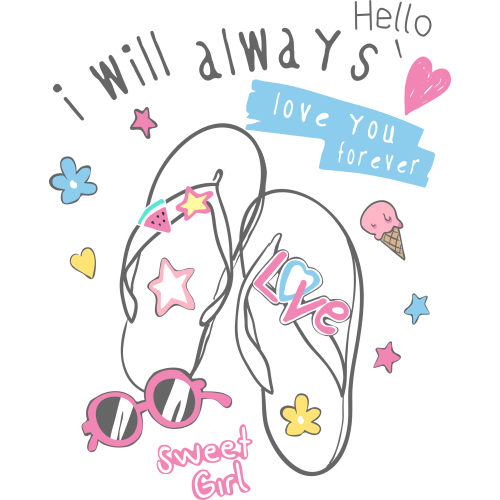 Custom DTF ink transfer sticker printing service for girls - ALWAYS LOVE YOU
