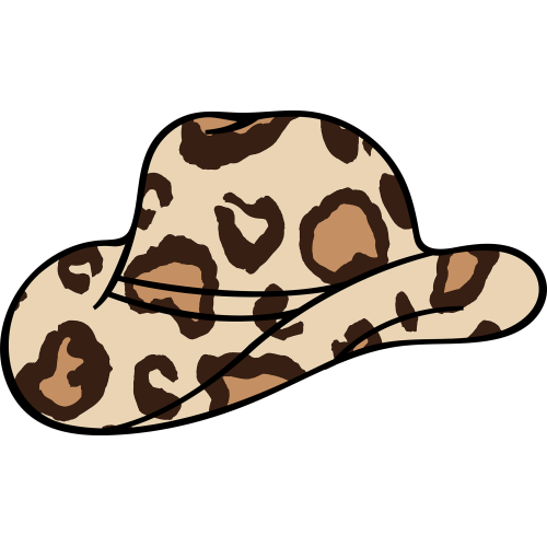 Custom DTF Printed Cowboy Hat Sticker for Tumbler
