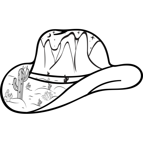 Custom Printed Cowboy Hat UV DTF Sticker for Tumbler - Personalized Gift Idea