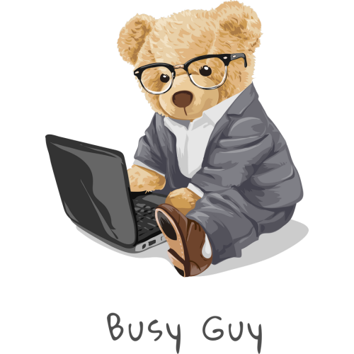 Custom UV DTF Teddy Bear Stickers for Mugs and Tumblers - Perfect for Busy Guys
