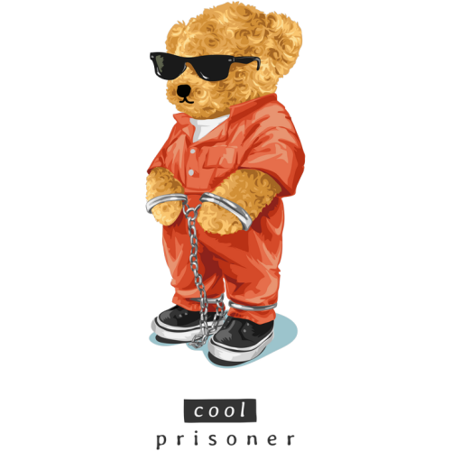 Custom DTF Teddy Bear Stickers for Mugs and Tumblers - COOL PRISONER
