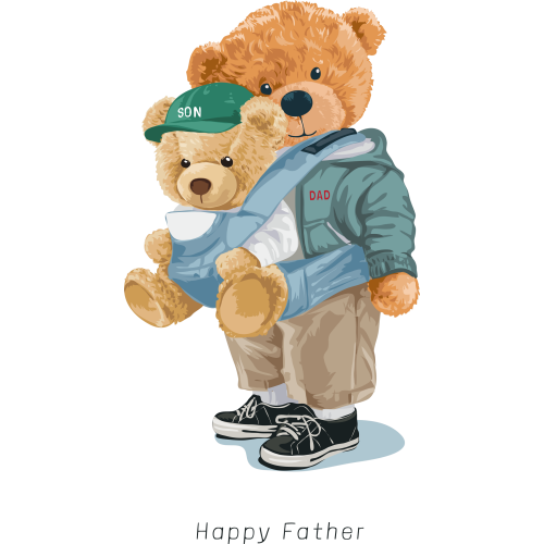 Custom DTF Teddy Bear Stickers for Mugs & Tumblers - Personalized Gifts