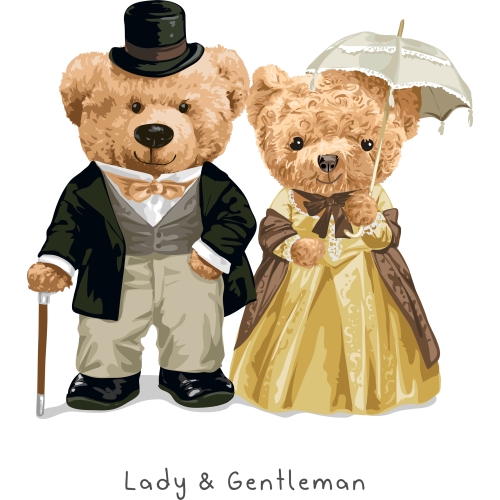 CUTE CUPPLE Teddy Bear DTF Stickers for Mug & Tumblers - Custom Printing