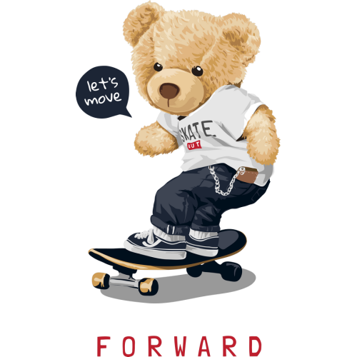 FORWARD Teddy Bear DTF Stickers for Mug and Tumblers - Custom Printing