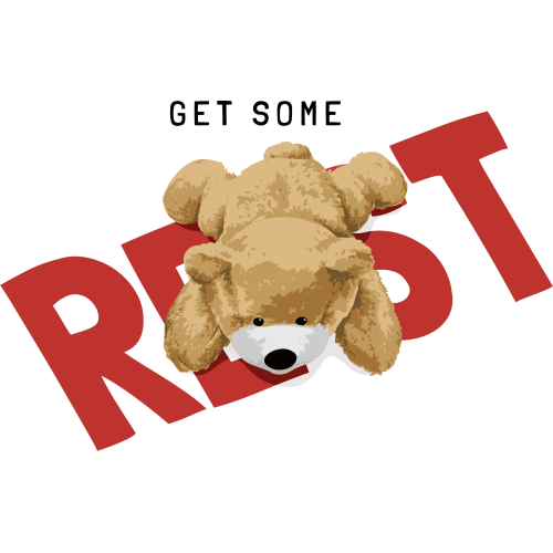 Custom DTF Teddy Bear stickers for mugs and tumblers - GET SOME REST