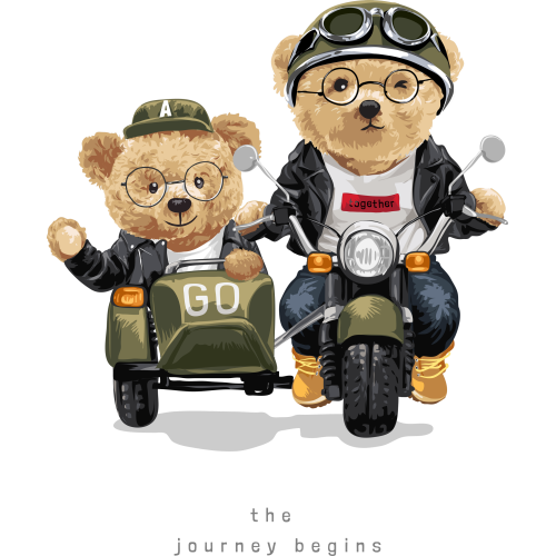 Custom DTF Teddy Bear Stickers for Mugs and Tumblers - HARD DOSTI