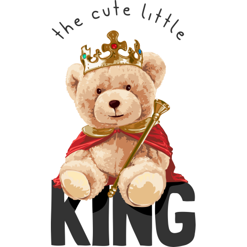 Custom DTF Printed KING TEDDY BEAR Stickers for Mugs & Tumblers - Personalized Designs