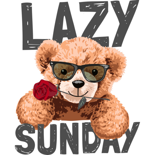 Custom DTF Teddy Bear Stickers for Mugs & Tumblers - Lazy Sunday