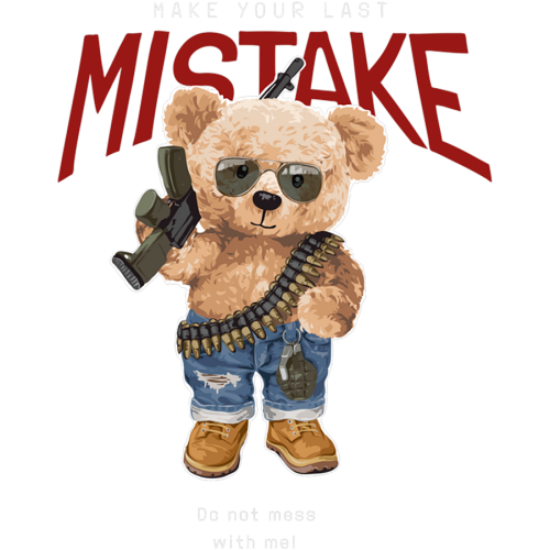 Custom DTF Teddy Bear Stickers for Mugs & Tumblers by MISTAKE BY