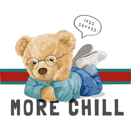 Custom DTF Teddy Bear Stickers for Mugs and Tumblers by MORE CHILL