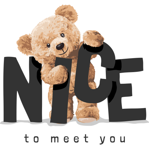 Adorable teddy bear DTF printed UV stickers for mugs and tumblers