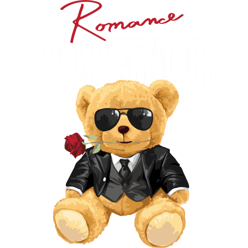 Custom DTF Teddy Bear Stickers for Mugs & Tumblers - ROMANCE SUPERIOR