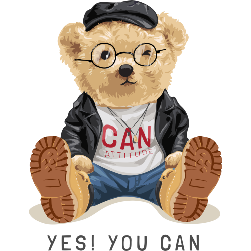 UV ink transfer stickers for books - Teddy Bear Can