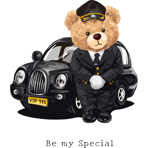 UV ink transfer teddy bear car stickers for custom printing