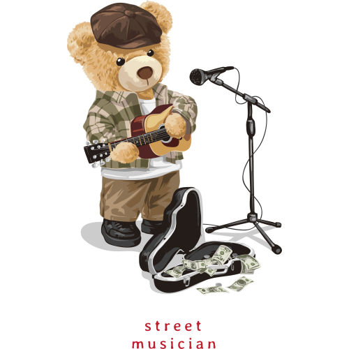Teddy Bear Singing UV Ink Transfer Stickers for Books