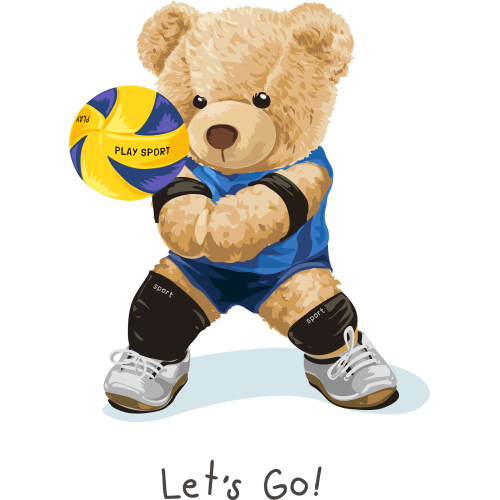 Custom UV Ink Transfer Stickers for Books - Teddy Bear Wally Ball Product Image