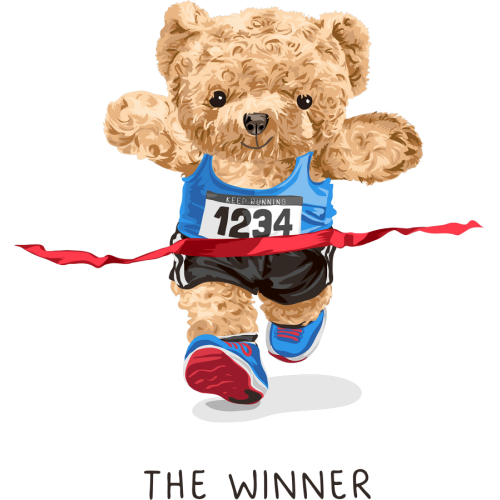 THE WINNER Teddy Bear UV Ink Transfer Stickers for Books