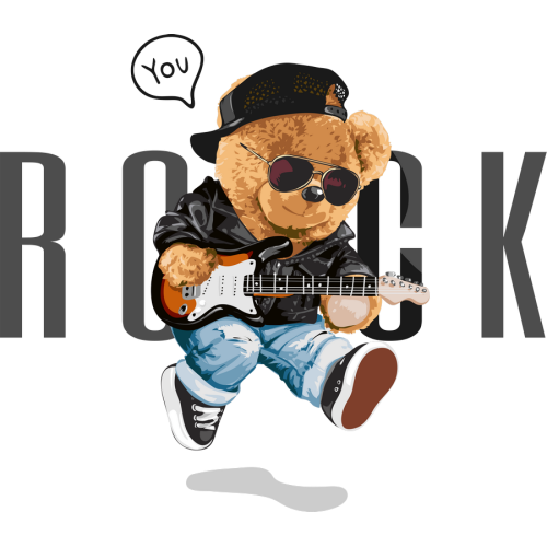 YOU ROCK Teddy Bear UV Ink Transfer Stickers for Books - Custom Printing