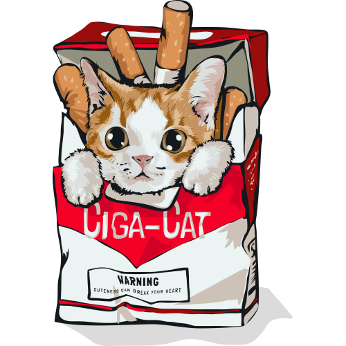 CIGA CAT Quote Stickers in UVDTF Technology - Custom Printing Options